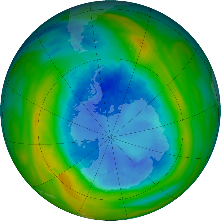 Antarctic ozone map for 01 September 1985